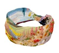 Fasce larghe per capelli da donna, antiscivolo, sportive, con fiori e luce del sole, belle fasce elastiche per la testa, alla moda, per yoga, allenamento, tutti i giorni