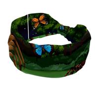 Fasce larghe per capelli da donna, antiscivolo, sportive, elastiche, con farfalle e ragni di notte, alla moda, per yoga, allenamento, tutti i giorni