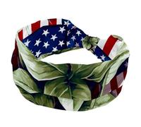 Fasce larghe per capelli da donna, con bandiera americana e fiore, antiscivolo, fasce elastiche per capelli, fascia larga Fahion per yoga, allenamento, tutti i giorni