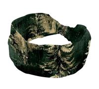 Fasce larghe per capelli da donna, con colori verde acquerello, bosco, foresta, terra, per yoga, allenamento, fasce elastiche per lavare il viso e il trucco