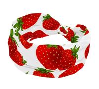 Fasce larghe per capelli da donna con frutto rosso fragola con sfondo largo per donne fascia per capelli antiscivolo fasce elastiche per capelli yoga fascia per capelli sudore sport allenamento