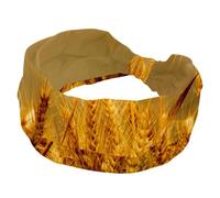 Fasce larghe per capelli da donna con grano dorato, fasce elastiche antiscivolo, turbante per allenamento, yoga, sport, corsa