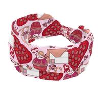 Fasce larghe per capelli da donna, con lettere d'amore e cupcake, antiscivolo, fasce elastiche per capelli, per yoga, allenamento, tutti i giorni
