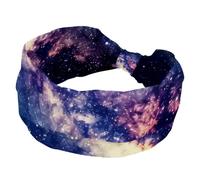 Fasce larghe per capelli da donna, con motivo galassia nebulosa universo, fasce elastiche per capelli per lavare il viso e il trucco