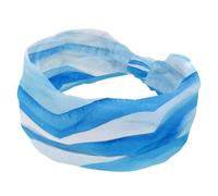 Fasce larghe per capelli da donna, con onde blu e bianche, per yoga, allenamento, fasce elastiche per lavare il viso e il trucco