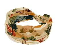 Fasce larghe per capelli, da donna, con paesaggio rurale e montagna, antiscivolo, elastiche, alla moda, per yoga, allenamento, tutti i giorni