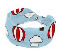 Fasce larghe per capelli da donna con stampa mongolfiera, morbida fascia per capelli a turbante, fascia per la testa antiscivolo, fascia elastica per allenamento yoga, yoga, annodato, bandana