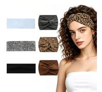 Fasce larghe per capelli da donna, elastiche, morbide, vintage, a turbante, annodate, antiscivolo, traspiranti, accessori per capelli per ragazze, per sport, yoga, corsa, uso quotidiano (6 pezzi)