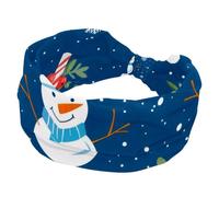 Fasce larghe per capelli da donna Merry Christmas Pupazzo di neve Cane Elastico Antiscivolo Fasce per capelli con nodo intrecciato Fasce per il sudore per yoga Allenamento