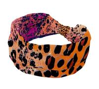 Fasce larghe per capelli da donna, motivo leopardato, con motivo leopardato, per allenamento yoga, fasce elastiche per lavare il viso e il trucco