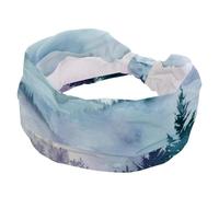 Fasce larghe per capelli, da donna, paesaggio, montagna, foresta, antiscivolo, sportive, elastiche, alla moda, per yoga, allenamento, tutti i giorni