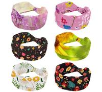 Fasce larghe per capelli da donna, rosa, con corona di castello, fiori, principessa, 6 pezzi, elastica, antiscivolo, fascia per il sudore, fascia per la testa, per allenamento, palestra, corsa