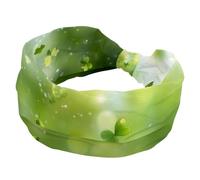 Fasce larghe per capelli verdi a 4 foglie con trifoglio verde con simbolo verde per donne, fasce elastiche per yoga e allenamento, per lavare il viso e il trucco