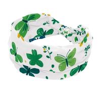 Fasce larghe per donne yoga allenamento fasce per il sudore elastiche antiscivolo fasce per capelli verde farfalla fiore modello nodo intrecciato fasce per capelli