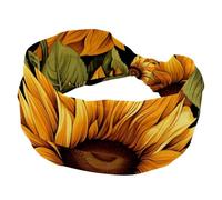 Fasce larghe per donne yoga allenamento fasce per il sudore elastiche antiscivolo fasce per capelli girasole nodo intrecciato fasce per capelli