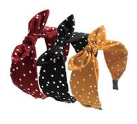 Fasce larghe per le donne Fascia di capelli del tessuto, fasce elastiche Knot Hairbands Accessori per capelli per indossare tutti i giorni, incontri, sport (3Widedot)