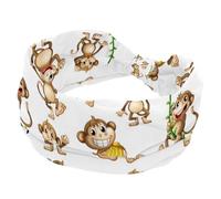 Fasce larghe per le donne Happy Money Banana modello di gioco elastico turbante fascia per capelli antiscivolo, fasce per capelli per allenamento sudore fasce alla moda accessori per capelli