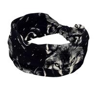 Fasce larghe senza cuciture con motivo lupo estetico, per donne, yoga, allenamento, fasce elastiche per capelli, per lavare il viso e il trucco