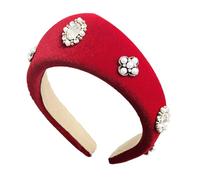 Fasce nere in peluche con perle bianche per capelli accessori comodi per le donne alla moda per lo styling dei capelli delle donne fasce per capelli alla moda
