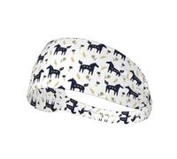 Fasce nere larghe 11 cm con motivo cavallo carino, perfette per capelli da donna