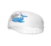 Fasce per capelli a forma di balena, per uomo e donna, antiscivolo, traspiranti, per palestra, basket, yoga.