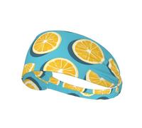 Fasce per capelli a forma di cuneo di limone per donne e uomini, divertenti fasce elastiche antisudore, per corsa, ciclismo, basket