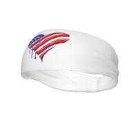 Fasce per capelli a forma di cuore con bandiera americana, per uomo e donna, antiscivolo, traspiranti, per palestra, basket, yoga.