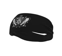 Fasce per capelli a forma di pugnale a farfalla in bianco e nero per donne e uomini, fascia traspirante per atletica, per basket, corsa, palestra