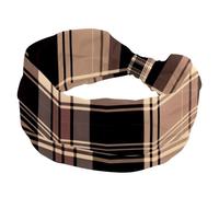Fasce per capelli a turbante da donna, con motivo classico a griglia, morbide e larghe, fasce elastiche per capelli con nodo intrecciato, accessori per capelli alla moda