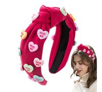 Fasce per capelli abbellite, fascia per San Valentino da donna, fascia per capelli annodata per San Valentino, fascia per lavaggio del viso | Decorazioni stagionali, buste per capelli a forma di cuore