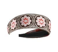 Fasce per capelli alla bohémien, ricamate con fiori, 14 x 4,8 cm, fasce larghe con ricamo floreale, stile etnico vintage, per capelli per ragazze per la maggior parte delle acconciature