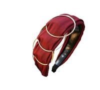 Fasce per capelli annodate, larghe fasce antiscivolo alla moda per donne e ragazze, accessori con nodo superiore nero e bianco (rosso)