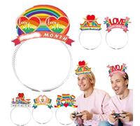 Fasce per capelli arcobaleno da donna,Fascia per capelli arcobaleno, Cerchio per capelli a tema LGBT Love Wins, 6 pezzi di decorazioni per capelli colorate arcobaleno per bomboniere per il mese 'orgog
