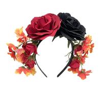 Fasce per capelli atletiche con fiori di rosa per Halloween, fascia per il giorno dei morti, fascia da uomo per allenamento, T, 1 count (Pack of 1)