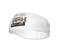 Fasce per capelli "Bad Day with A Sad Cat", per uomo e donna, antiscivolo, traspiranti, per palestra, basket, yoga