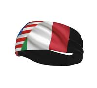 Fasce per capelli Bandiera America e Bandiera Italia Fascia per il sudore per donna Uomo-Fascia per yoga Fasce elastiche per capelli larghe per sport Fitness-13