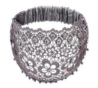 Fasce per capelli bohémien da donna, ampia fascia elastica in pizzo, con perle, accessorio vintage per capelli da indossare tutti i giorni e varie vacanze