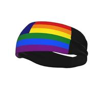 Fasce per capelli Bonnie Blue Pride Rainbow LGBT con bandiera, per uomo e donna, antiscivolo, traspiranti, per palestra, basket e yoga.