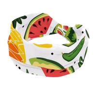 Fasce per capelli con ananas e anguria con sfondo bianco da donna, morbida fascia larga, turbante antiscivolo, fascia elastica per sudore yoga, allenamento, bandana con nodo incrociato