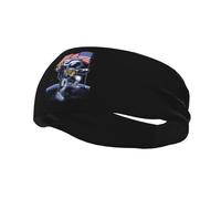 Fasce per capelli con astronauti che atterrano sulla luna con bandiera degli Stati Uniti, per uomo e donna, antiscivolo, traspiranti, per palestra, basket, yoga.