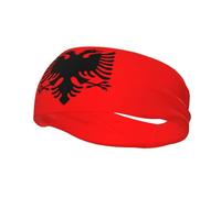 Fasce per capelli con bandiera albanese Fasce per capelli per lo sport Fascia per capelli traspirante per allenamento Fascia per capelli Fascia per capelli Fascia per capelli da corsa