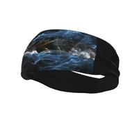 Fasce per capelli con bandiera argentina stile fumo, per uomo e donna, antiscivolo, traspiranti, per palestra, basket, yoga.