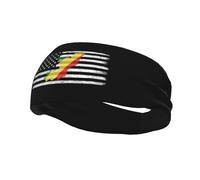 Fasce per capelli con bandiera degli Stati Uniti e mappa della Repubblica del Congo, per uomo e donna, antiscivolo, traspiranti, per palestra, basket, yoga.