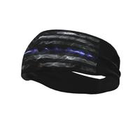 Fasce per capelli con bandiera degli Stati Uniti, stile fumo, sottili linee bianche, per uomo e donna, antiscivolo, traspiranti, per palestra, basket, yoga.