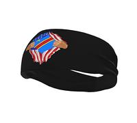 Fasce per capelli con bandiera della Repubblica Democratica del Congo, da strappare a mano, per uomo e donna, antiscivolo, traspiranti, per palestra, basket, yoga.