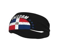 Fasce per capelli con bandiera della Repubblica Dominicana e libertà, per uomo e donna, antiscivolo, traspiranti, per palestra, basket, yoga.