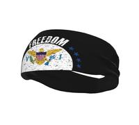 Fasce per capelli con bandiera delle Isole Vergini americane e libertà, per uomo e donna, antiscivolo, traspiranti, per palestra, basket, yoga