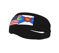 Fasce per capelli con bandiera di Fox River Grove, Illinois e America, per uomo e donna, antiscivolo, traspiranti, per palestra, basket, yoga.