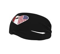 Fasce per capelli con bandiera "I Love America and Storm Bear", per uomo e donna, antiscivolo, traspiranti, per palestra, basket e yoga.