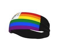 Fasce per capelli con bandiera LGBT Pride Rainbow delle Isole Vergini americane, per uomo e donna, antiscivolo, traspiranti, per palestra, basket, yoga